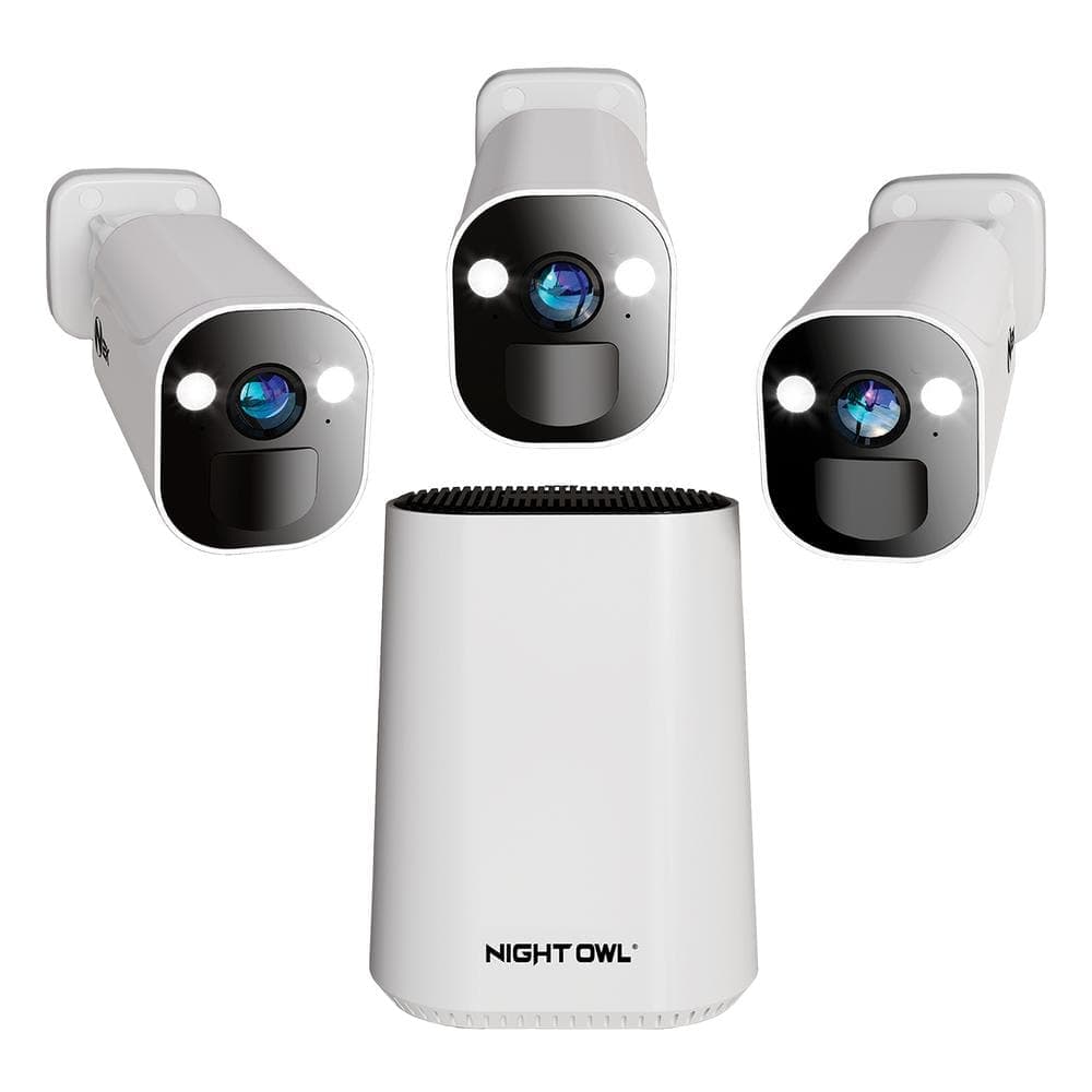 Night Owl 8-Channel 2K 64GB Smart NVR Security Camera System with 3-Wire Free Spotlight Cameras with 2-Way Audio