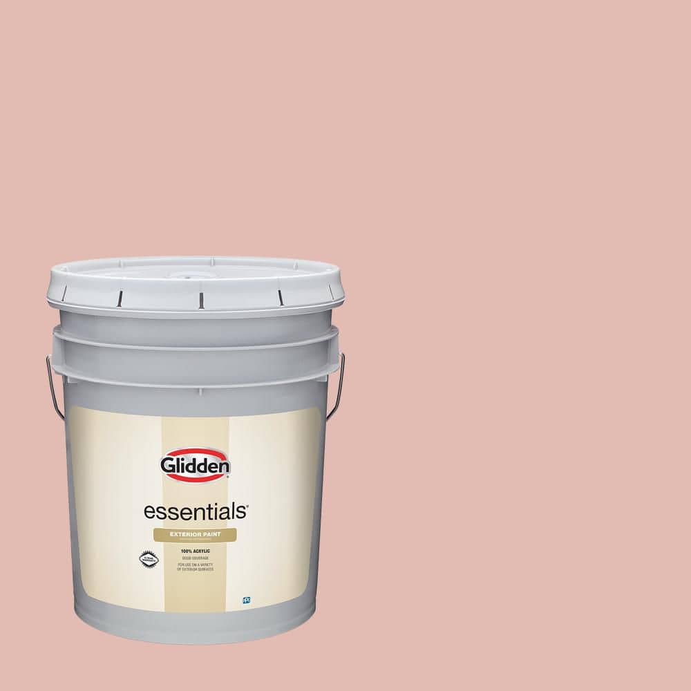 Glidden Essentials 5 gal. #PPG1065-4 Sweet Peach Satin Exterior Paint
