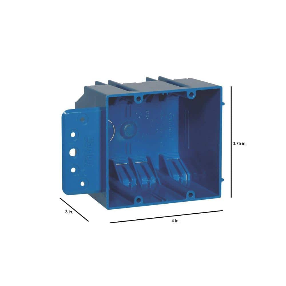 Carlon 2-Gang 32 cu. in. Electrical PVC New Work Electrical Box with Bracket (B232BR) (4)