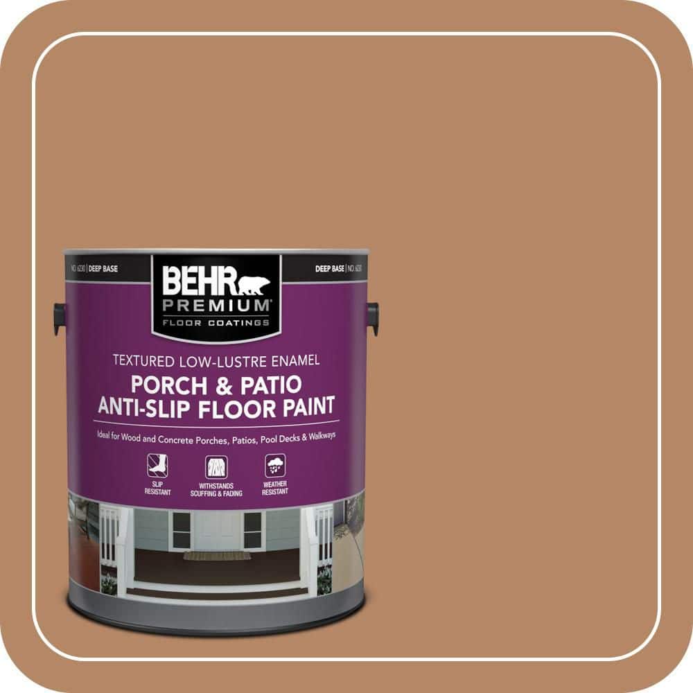 BEHR PREMIUM 1 gal. #SC-158 Golden Beige Textured Low-Lustre Enamel Interior/Exterior Porch and Patio Anti-Slip Floor Paint