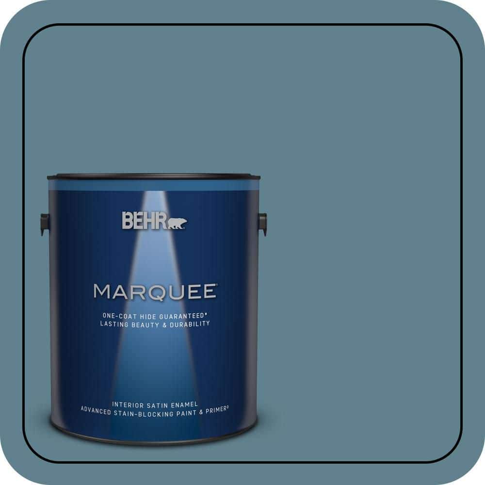 BEHR MARQUEE 1 gal. #S470-5 Blueprint One-Coat Hide Satin Enamel Interior Paint & Primer
