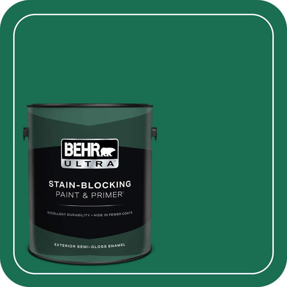 BEHR ULTRA 1 gal. #S-H-470 Precious Emerald Semi-Gloss Enamel Exterior Paint & Primer