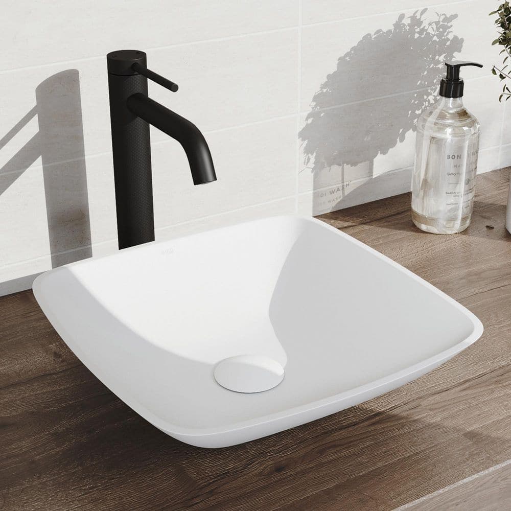 VIGO Lexington Single Handle Single-Hole Bathroom Vessel Faucet in Carbon Fiber and Matte Black (3)