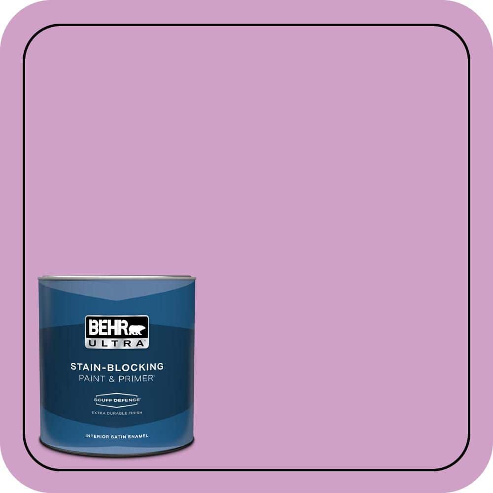 BEHR ULTRA 1 qt. #670B-4 Geranium Bud Extra Durable Satin Enamel Interior Paint & Primer