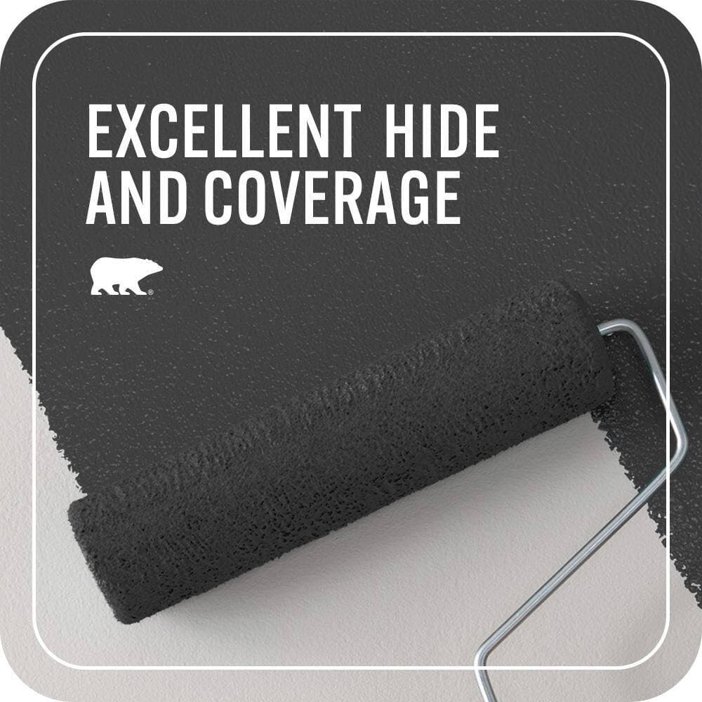 BEHR PREMIUM PLUS 1 qt. #BNC-38 Spade Black Flat EcoMix Plant-Based Interior Paint & Primer (2)