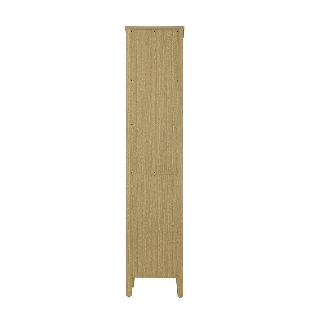 TIMELESS HOME 16 in. W x 18 in. D x 72 in. H Honey Brown Freestanding Linen Cabinet (2)