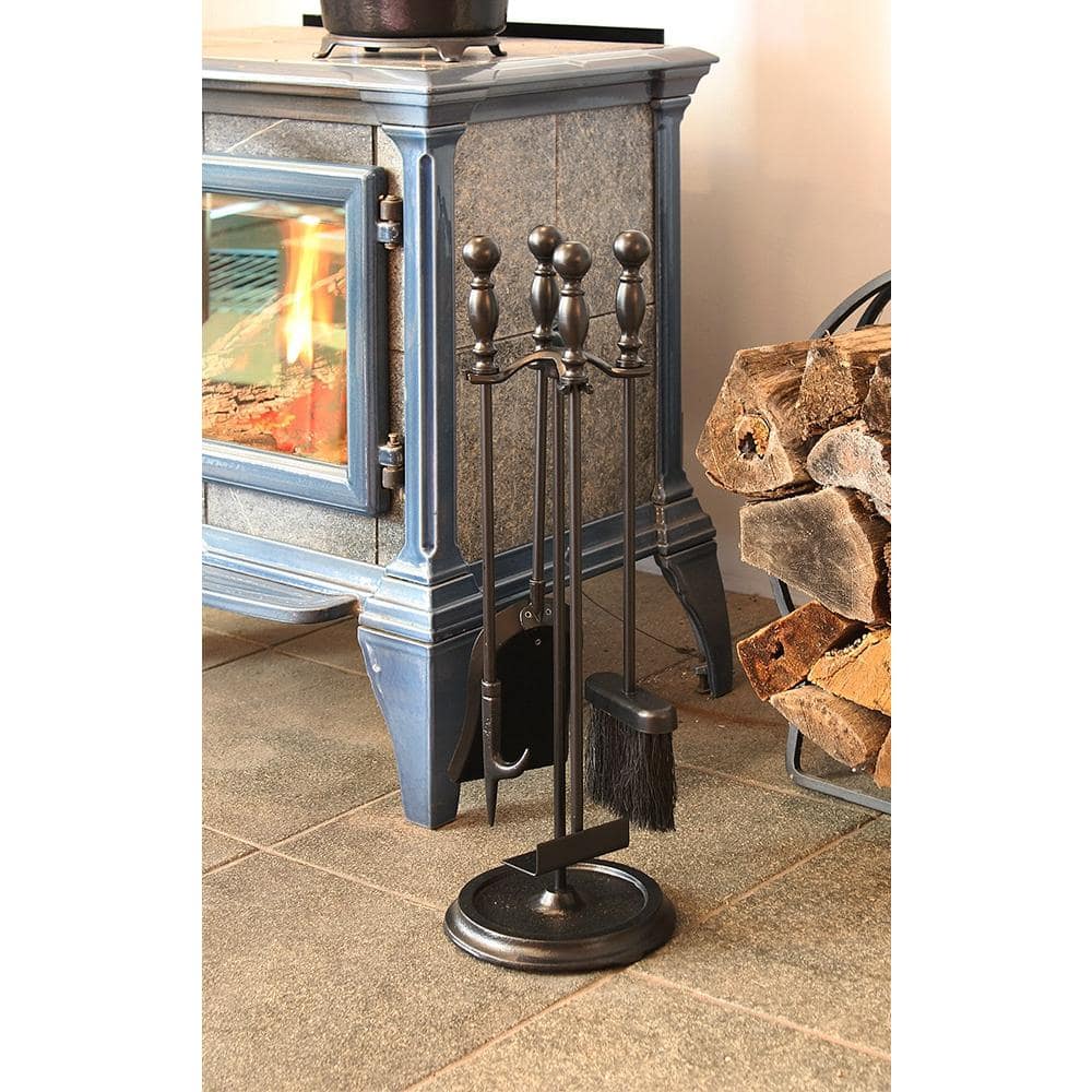 ACHLA DESIGNS 24 in. Tall 5-Piece Black Bolton Mini Fireplace Tool Set (2)