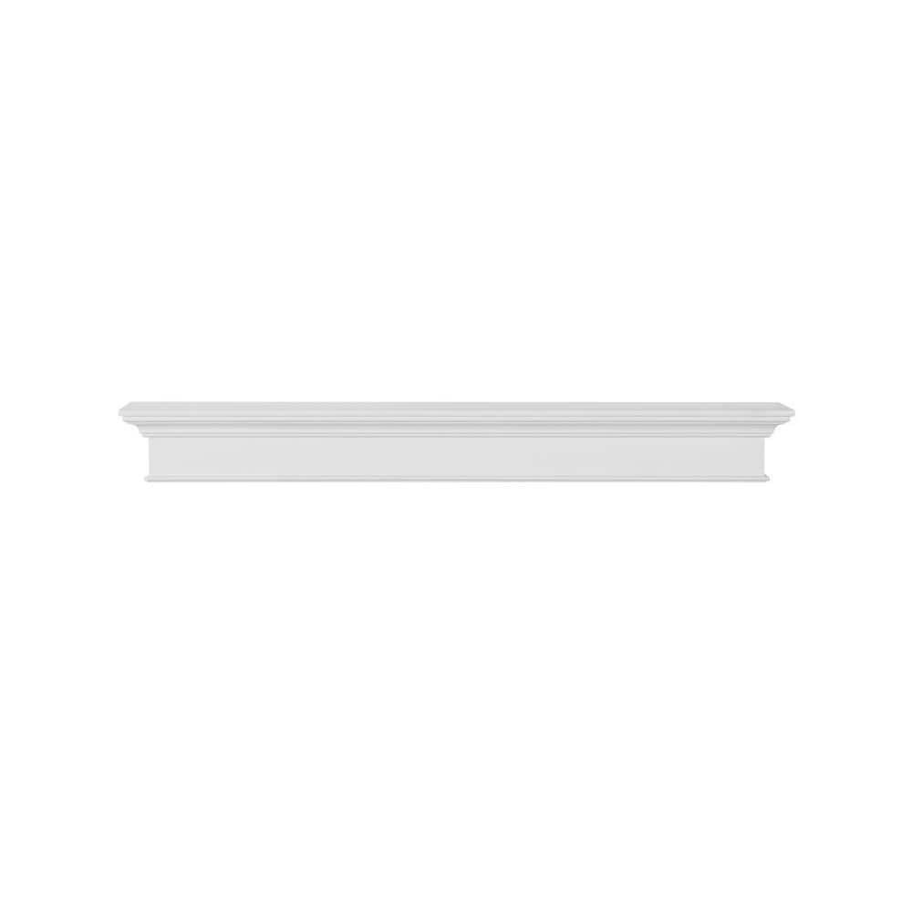 Pearl Mantels 5 ft. Crisp White Finish Cap-Shelf Mantel