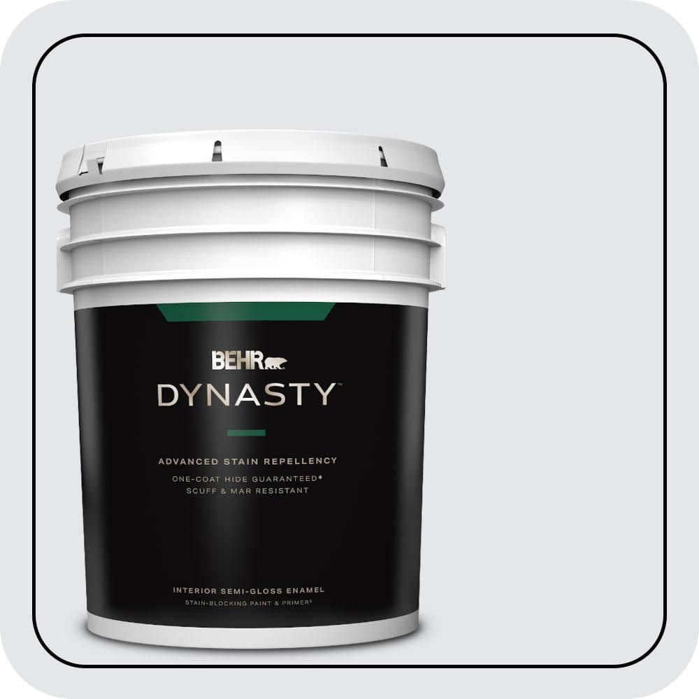 BEHR DYNASTY 5 gal. #620E-1 Lily Lavender Semi-Gloss Enamel Interior Stain-Blocking Paint & Primer