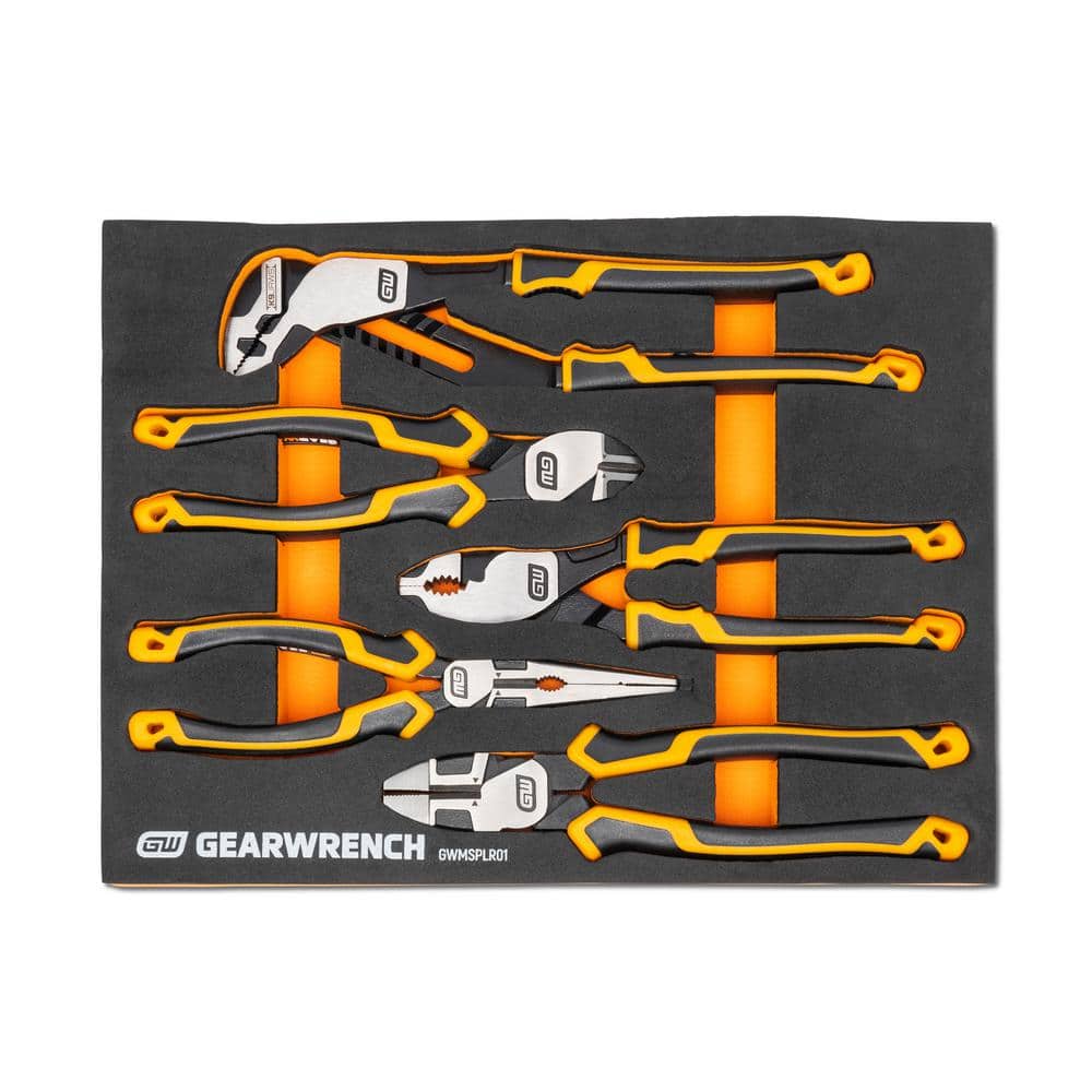 GEARWRENCH Cushion Grip Pitbull Pliers Set with EVA Foam Storage Tray (5-Piece) (1)