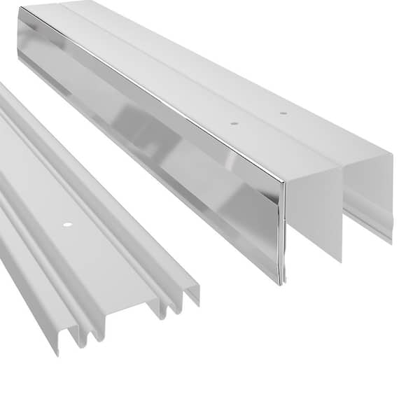 Contractors Wardrobe 96 in. Track and Channel White Steel with Mirror Fascia (2)