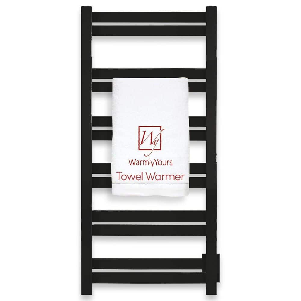 WarmlyYours Elevate Grande 12-Bar Hardwire Electric Towel Warmer in Black Matte