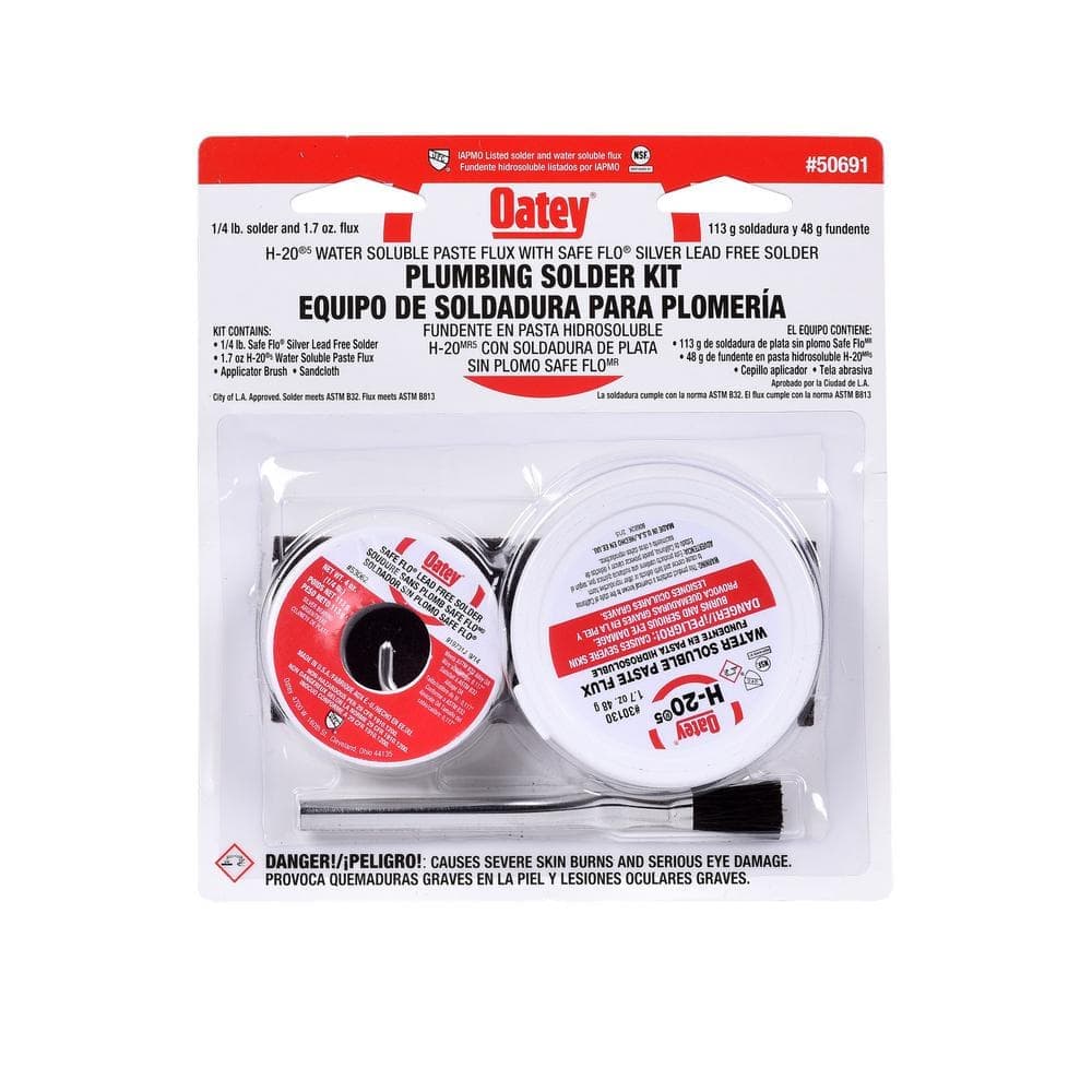 Oatey Soldering Kit with 1.7 oz. Lead-Free Water Soluble Flux Paste and 4 oz. Silver Solder Wire (3)
