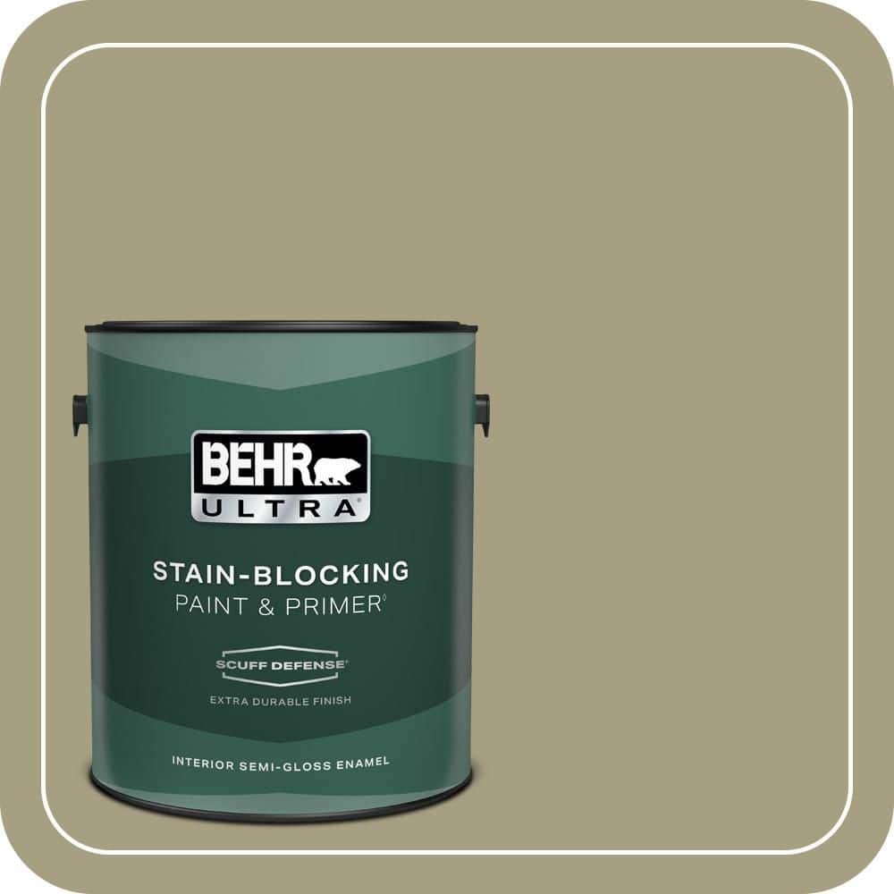 BEHR ULTRA 1 gal. #PPU9-22 Cricket Extra Durable Semi-Gloss Enamel Interior Paint & Primer