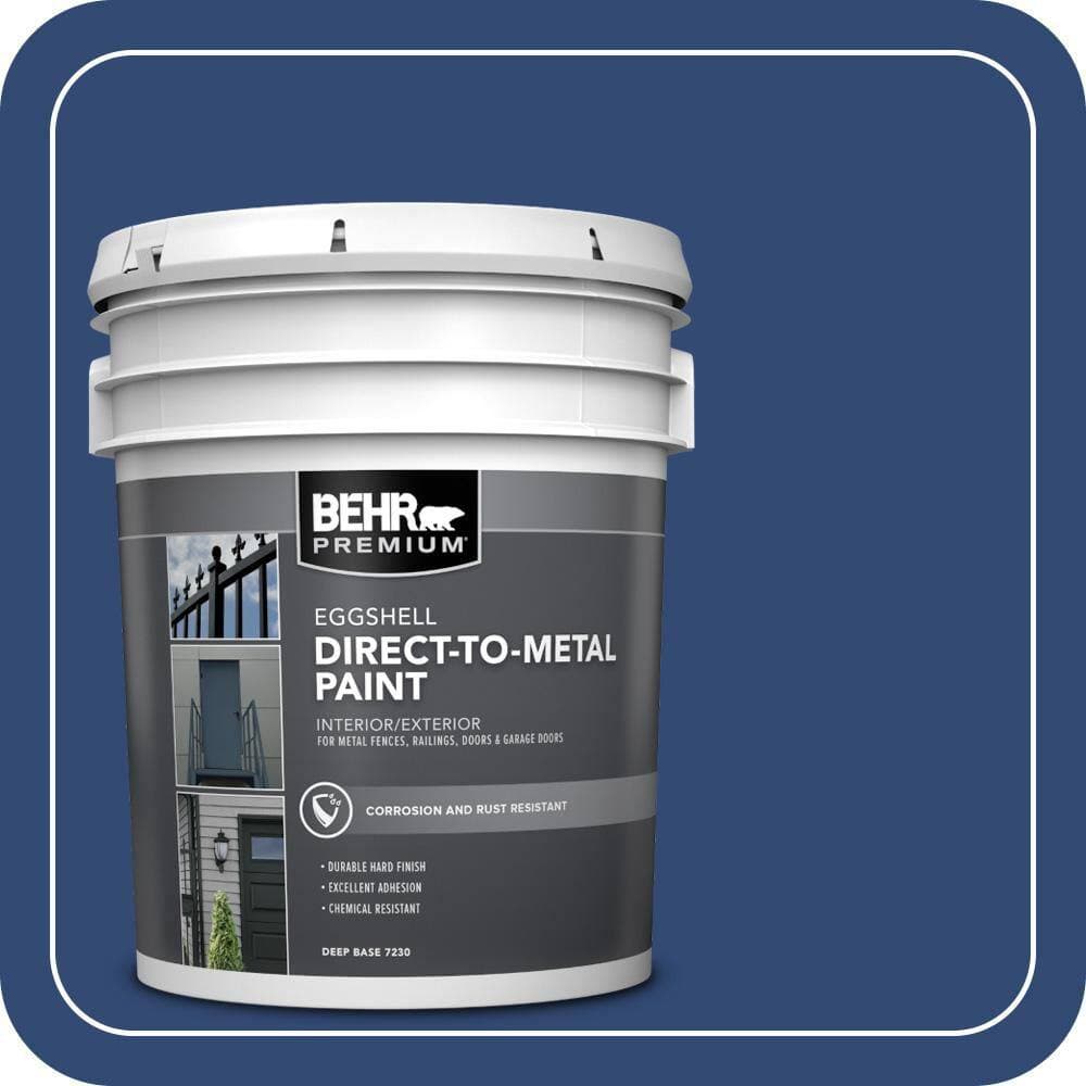 BEHR PREMIUM 5 gal. #S-H-580 Navy Blue Eggshell Direct to Metal Interior/Exterior Paint