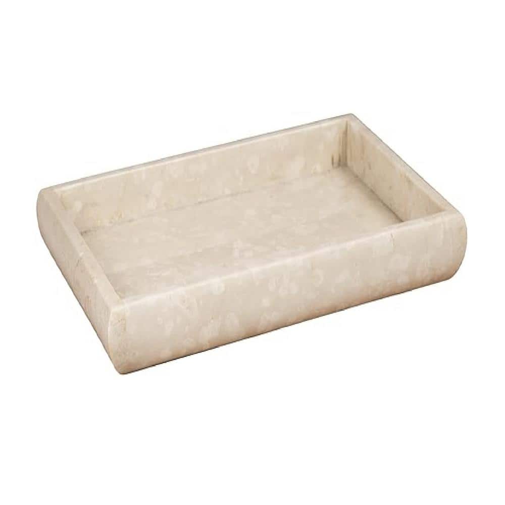 Adrinfly Towel Tray for Bathroom 12 in. Countertop Organizer Champagne Marble Color (1)