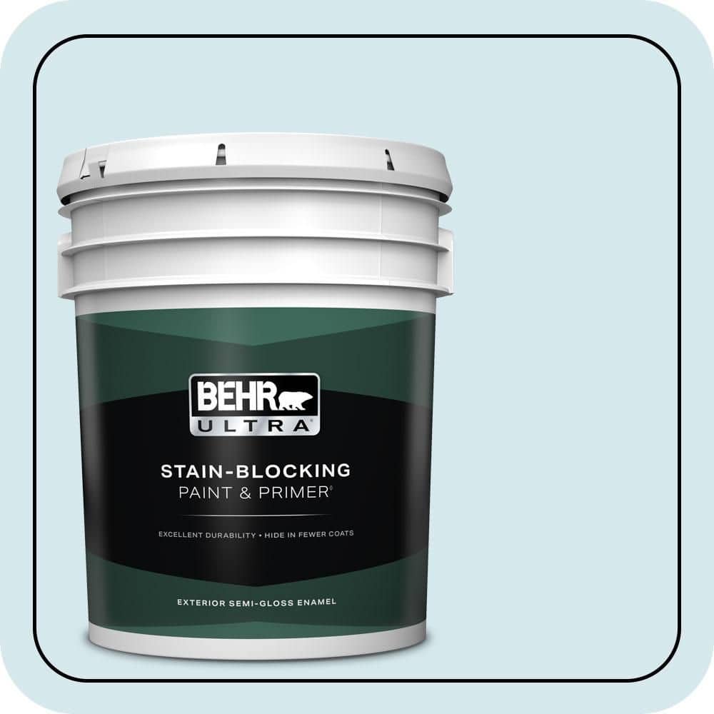 BEHR ULTRA 5 gal. #S490-1 Permafrost Semi-Gloss Enamel Exterior Paint & Primer