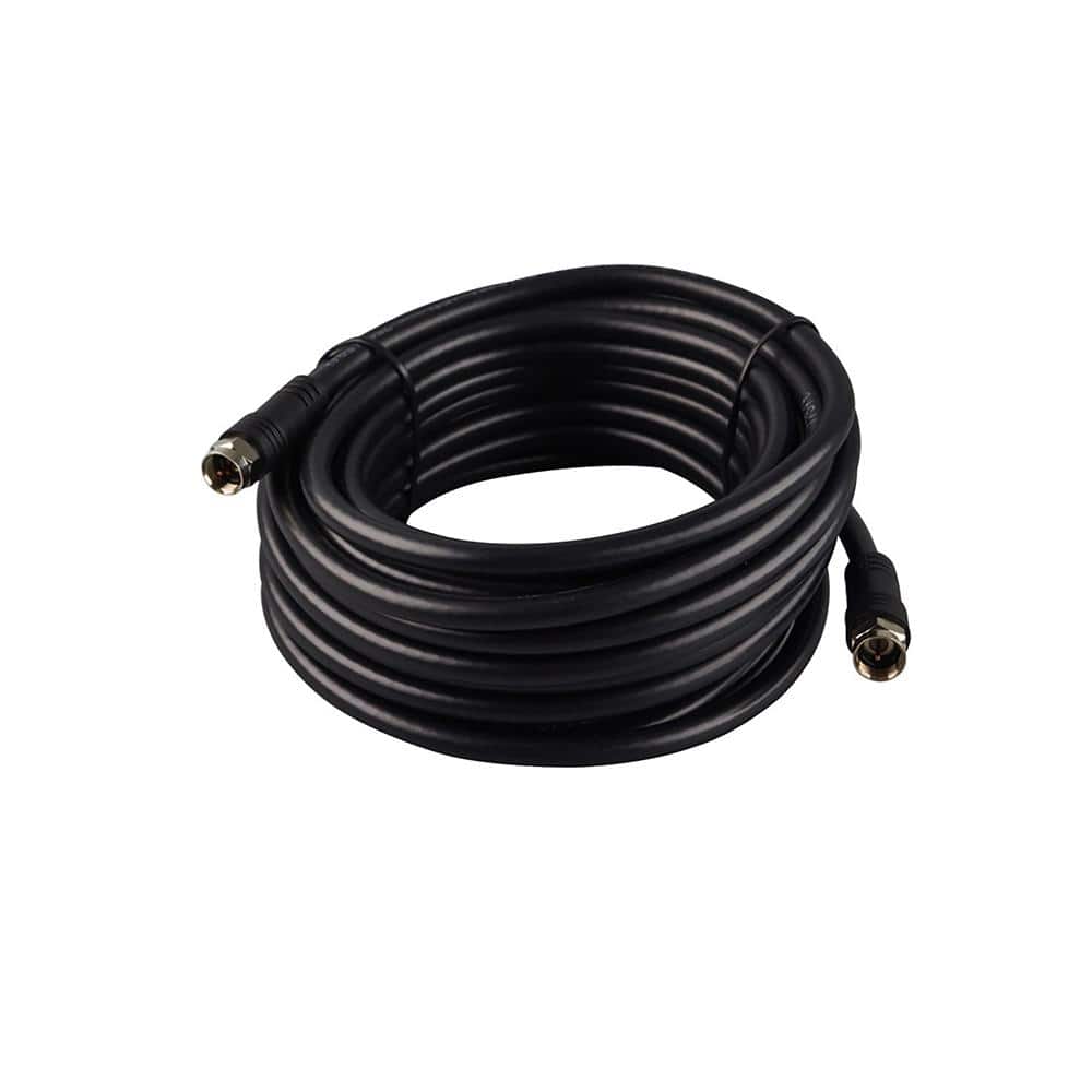 Commercial Electric 25 ft. Black 18-Gauge RG6 Coaxial Cable (3)