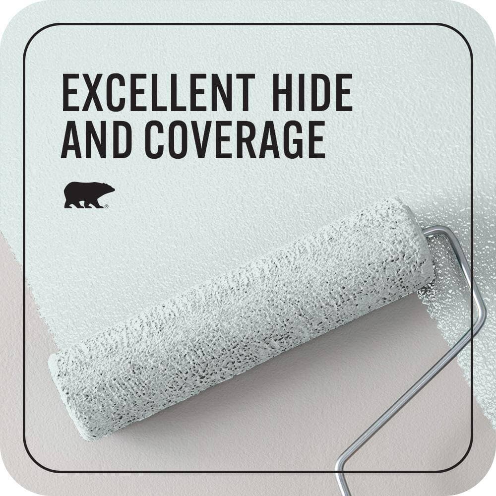 BEHR PREMIUM PLUS 1 qt. #530C-1 Club Soda Semi-Gloss Enamel EcoMix Plant-Based Interior Paint & Primer (2)