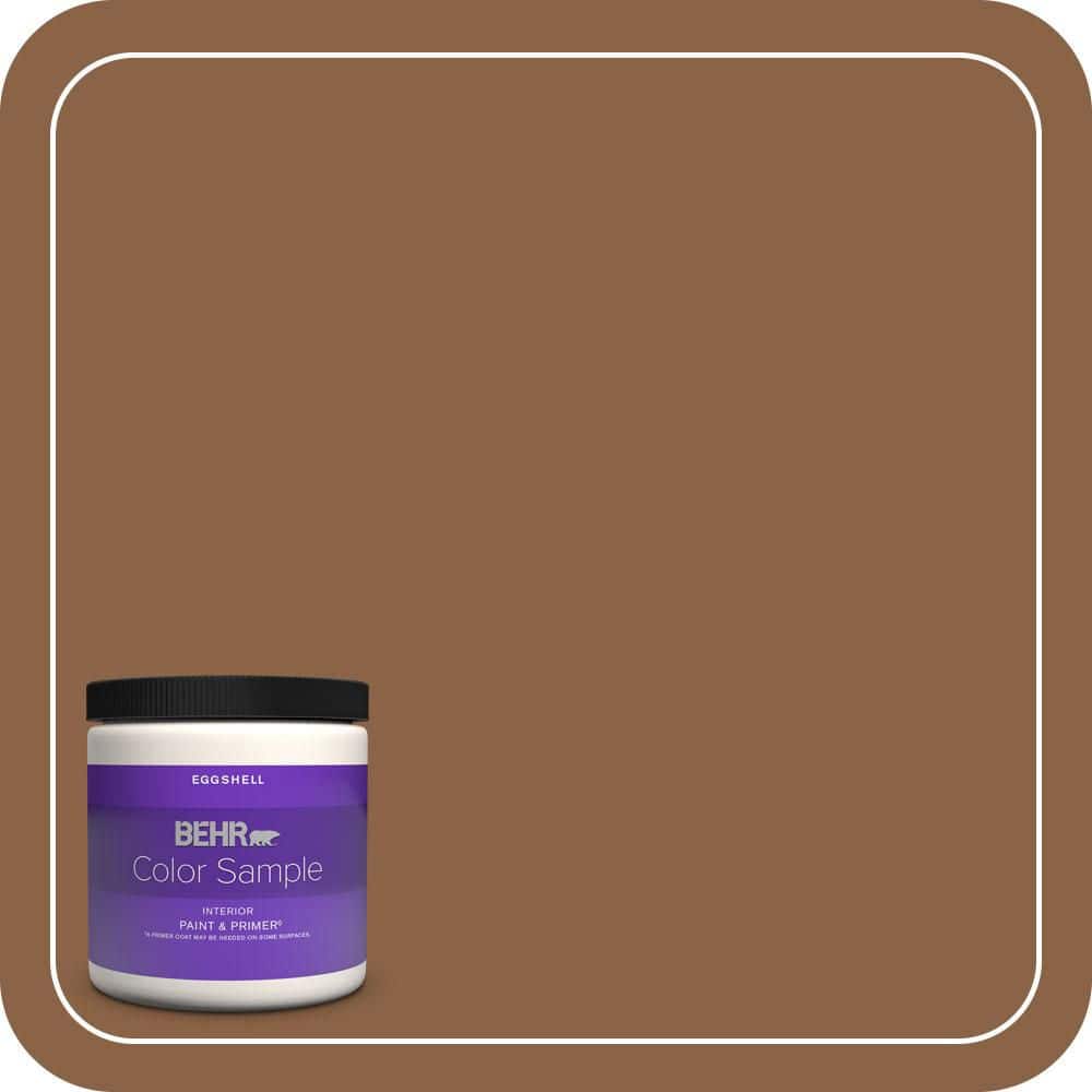 BEHR PREMIUM PLUS 8 oz. #S240-7 Leather Work Eggshell Enamel Interior Paint & Primer Color Sample