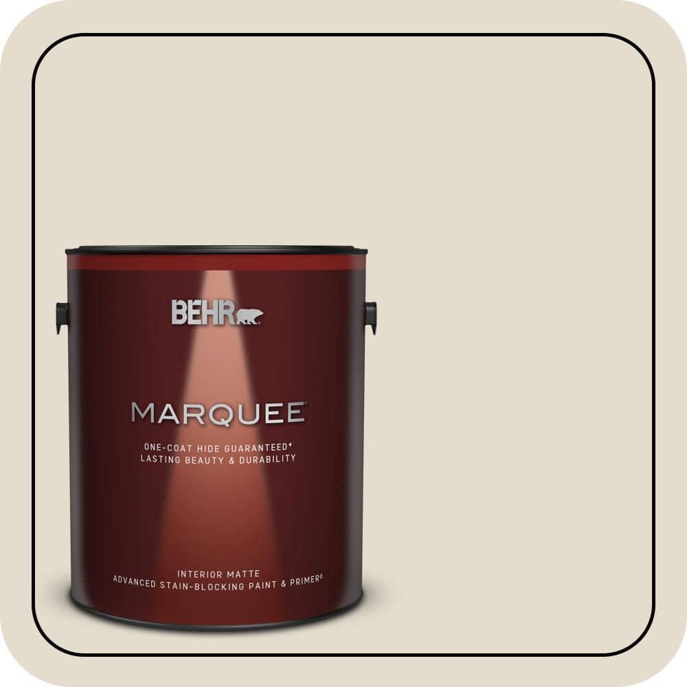 BEHR MARQUEE 1 gal. #MQ3-40 Varnished Ivory One-Coat Hide Matte Interior Paint & Primer