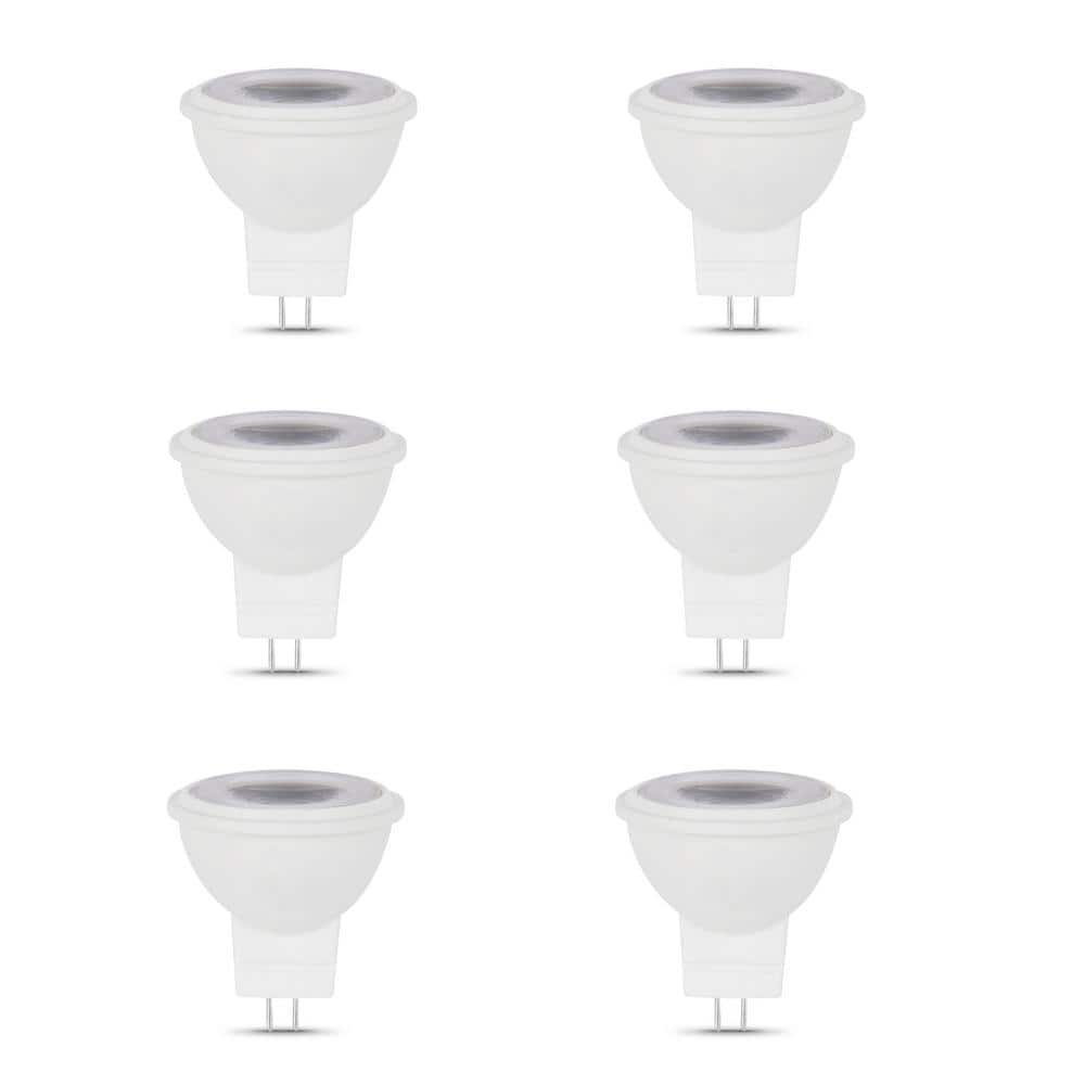 Feit Electric 20-Watt Equivalent MR11 GU4 Bi-Pin Dimmable 12-Volt Track Lighting 90+ CRI LED Flood Light Bulb, Bright White (6-Pack)
