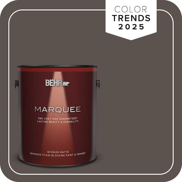BEHR MARQUEE 1 gal. #MQ2-54 Gardeners Soil One-Coat Hide Matte Interior Paint & Primer (2)