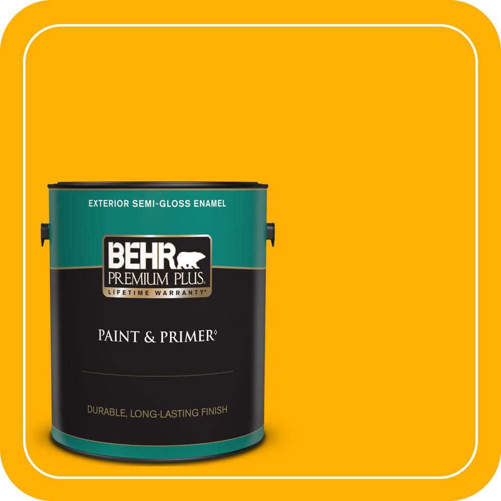 BEHR PREMIUM PLUS 1 gal. #S-G-350 Desert Glow Semi-Gloss Enamel Exterior Paint & Primer