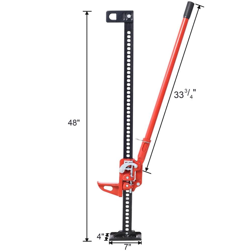 Tatayosi 48 in. Heavy-Duty Utility Farm Jack, for Tractor, Truck, SUV, Bumper Lift, RED (2)