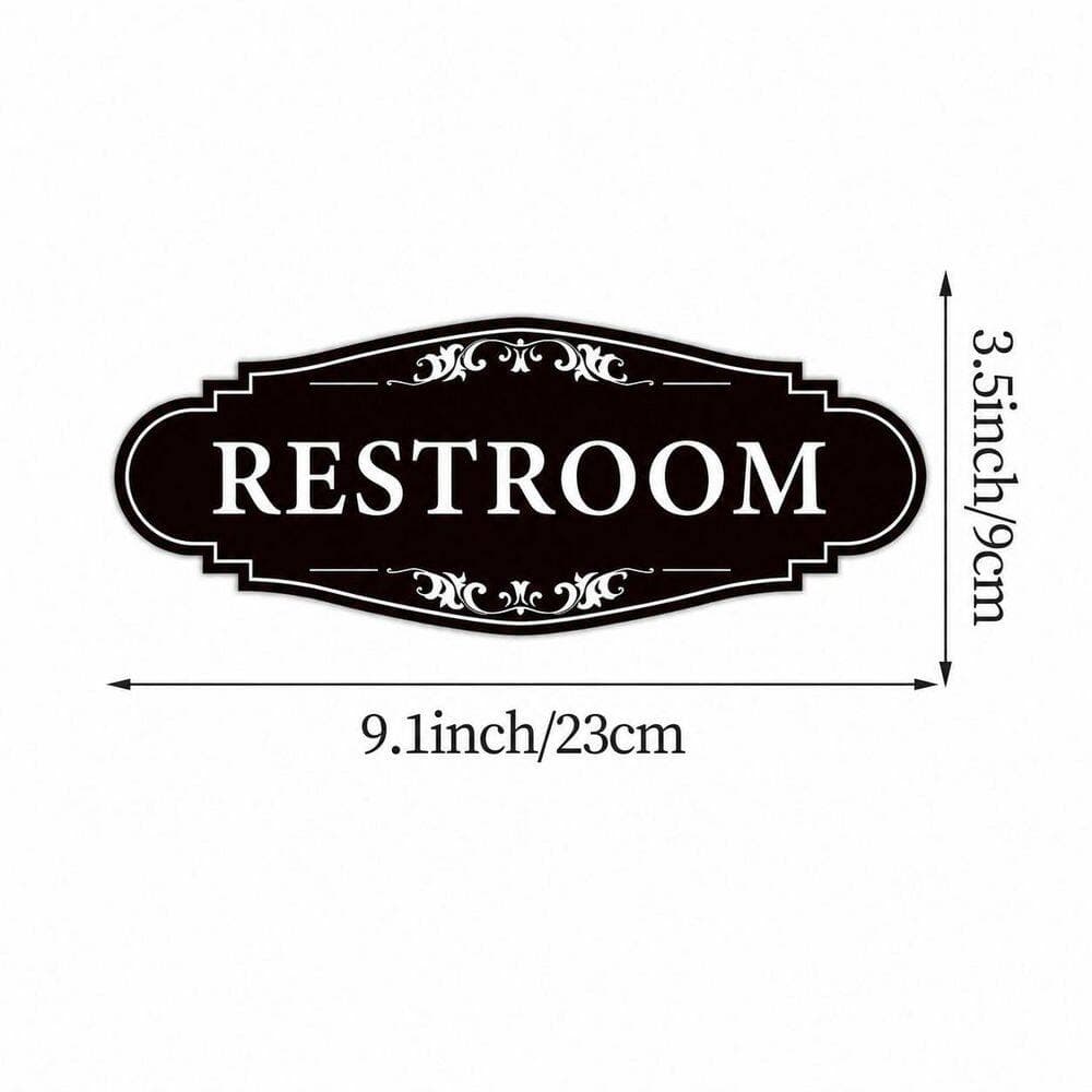 LAIFUCAM Self-Adhesive Matte Black Vinyl Restroom Sign Sticker Waterproof Unisex Bathroom Door Decor for Home Office Shop (2)