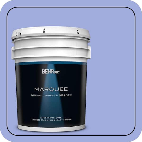 BEHR MARQUEE 5 gal. #P540-4 Lavender Sky Satin Enamel Exterior Paint & Primer (2)