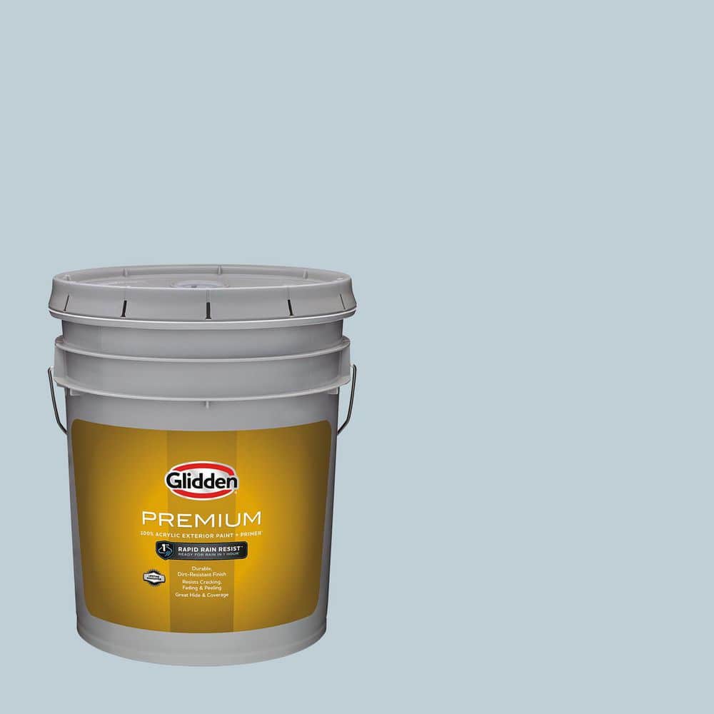 Glidden Premium 5 gal. PPG1040-2 Keepsakes Satin Exterior Latex Paint