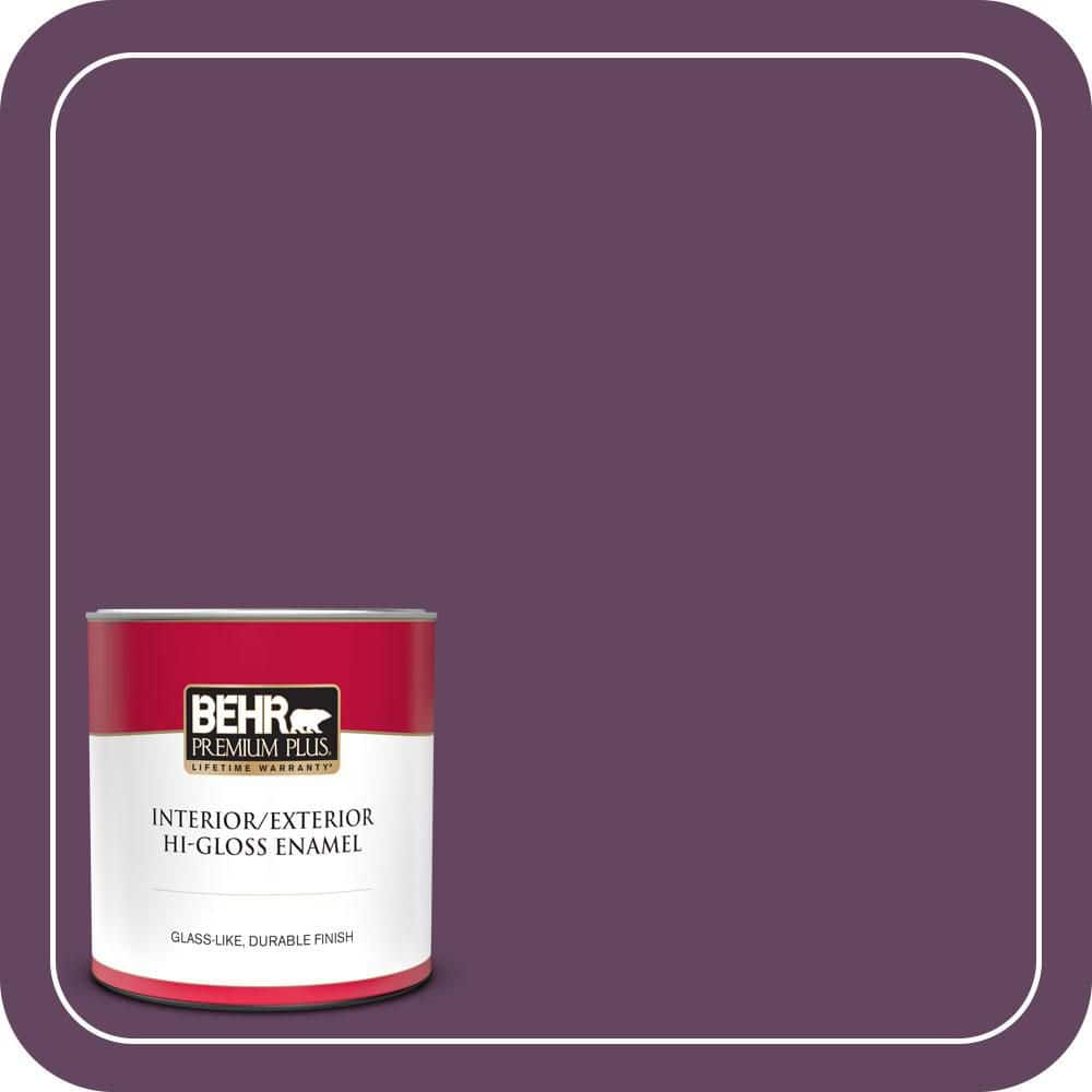 BEHR PREMIUM PLUS 1 qt. #MQ5-35 Plum Rich Hi-Gloss Enamel Interior/Exterior Paint & Primer (1)