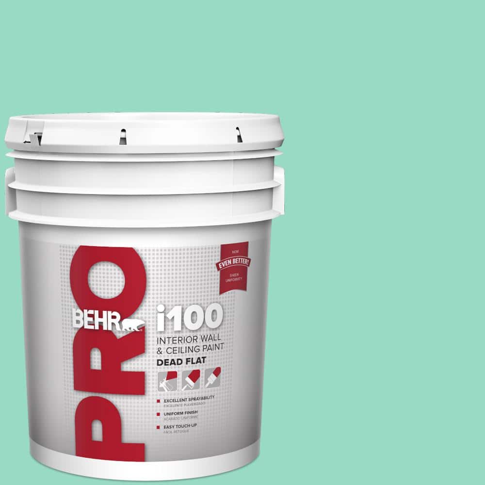 BEHR PRO 5 gal. #MQ4-17 Pageant Green Dead Flat Interior Paint (1)