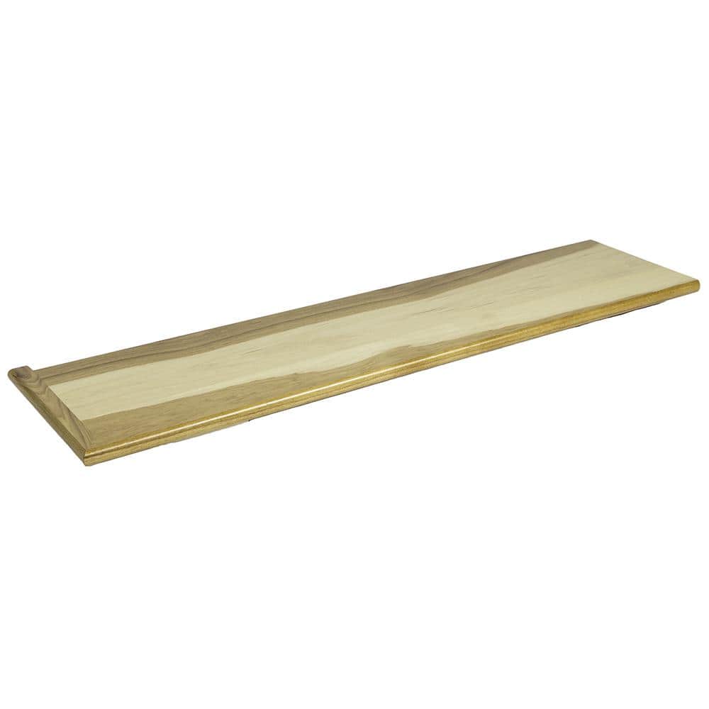 Stairtek 1 in. x 11.5 in. x 48 in. Prefinished Natural Hickory Left Return Plain Cut Tread (1)