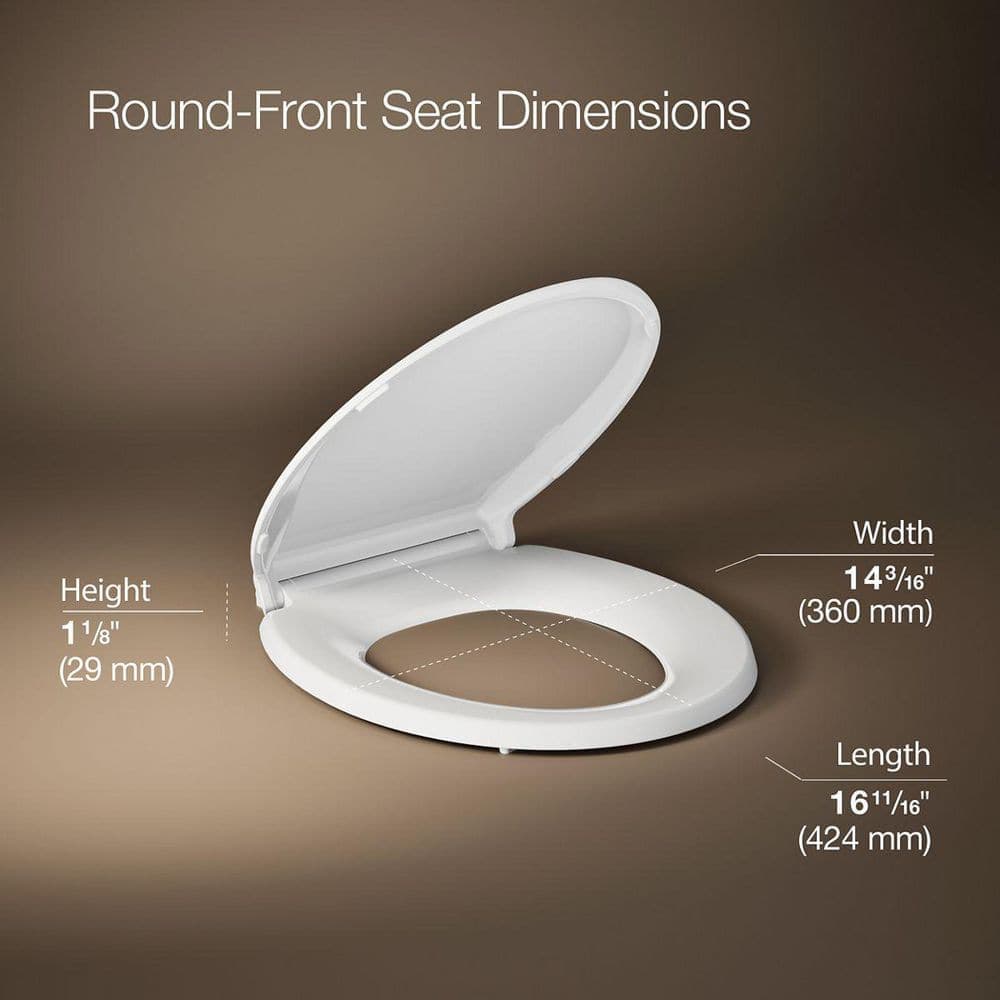 KOHLER Cachet Round Antimicrobial, Soft Close Toilet Seat in White (3)