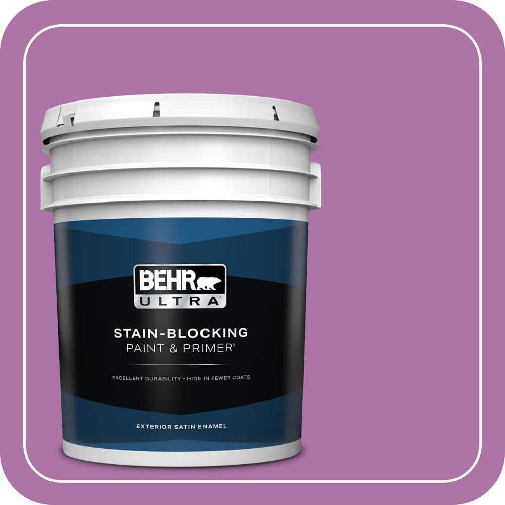 BEHR ULTRA 5 gal. #670B-6 Orchid Kiss Satin Enamel Exterior Paint & Primer