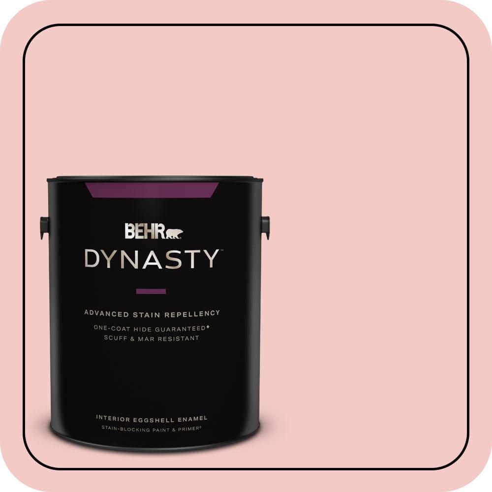 BEHR DYNASTY 1 gal. #T12-20 First Peach Eggshell Enamel Interior Stain-Blocking Paint & Primer