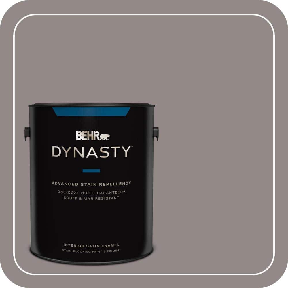 BEHR DYNASTY 1 gal. #PPU17-16 Polished Stone One-Coat Hide Satin Enamel Interior Stain-Blocking Paint and Primer