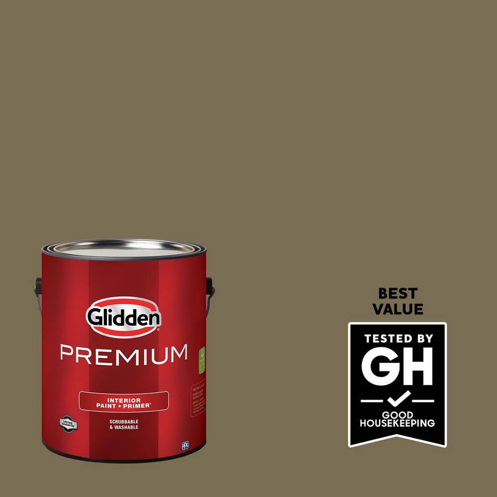 Glidden Premium 1 gal. PPG1027-6 Conservation Semi-Gloss Interior Latex Paint