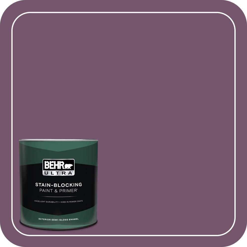 BEHR ULTRA 1 qt. #PMD-87 Exotic Orchid Semi-Gloss Enamel Exterior Paint & Primer