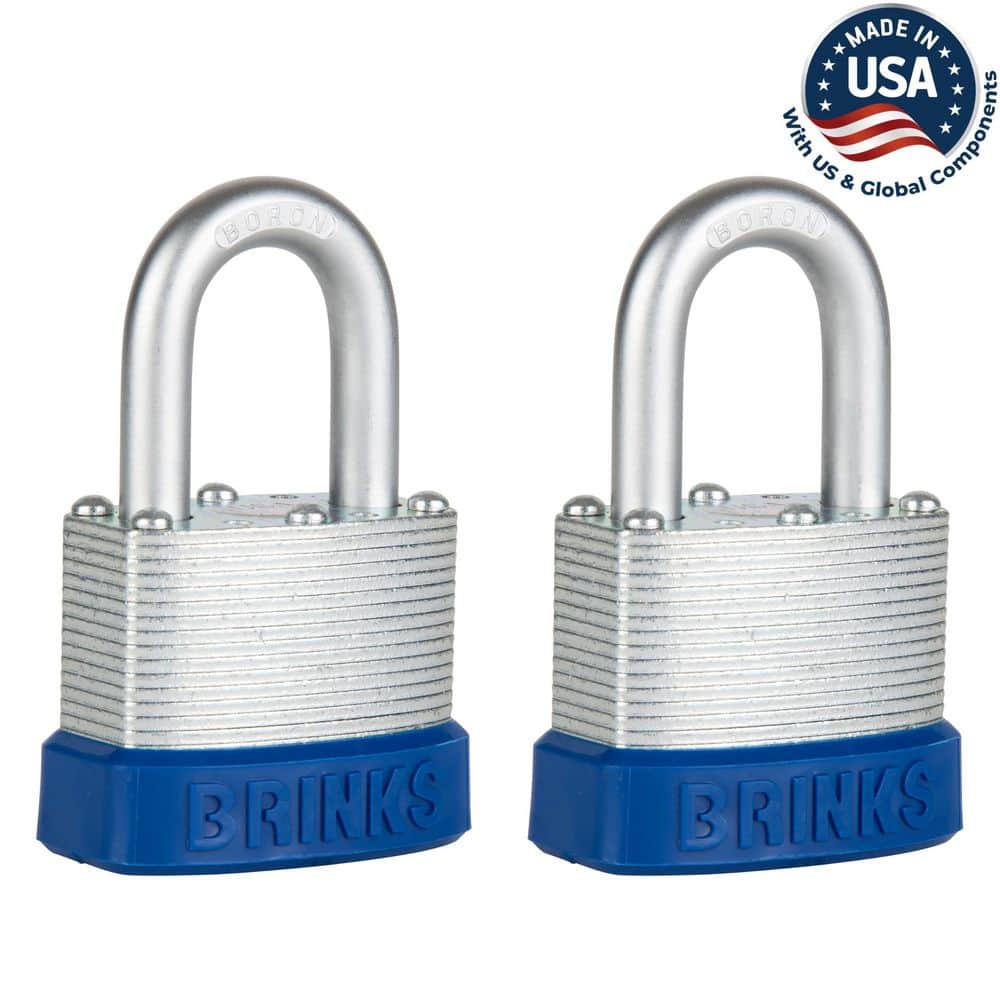 Brinks 1-1/8 in. (44 mm) Laminated Steel Keyed Padlock (2-Pack)