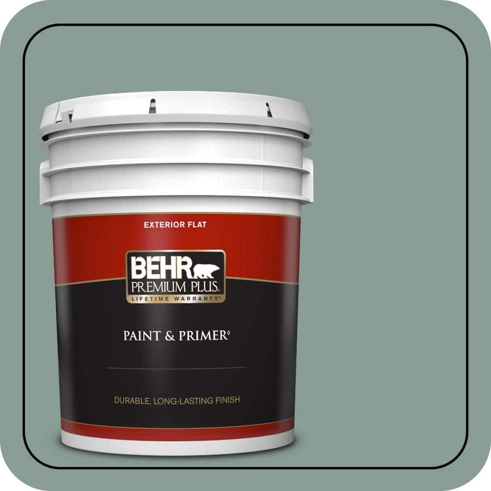 BEHR PREMIUM PLUS 5 gal. #490F-5 Cloud Burst Flat Exterior Paint & Primer