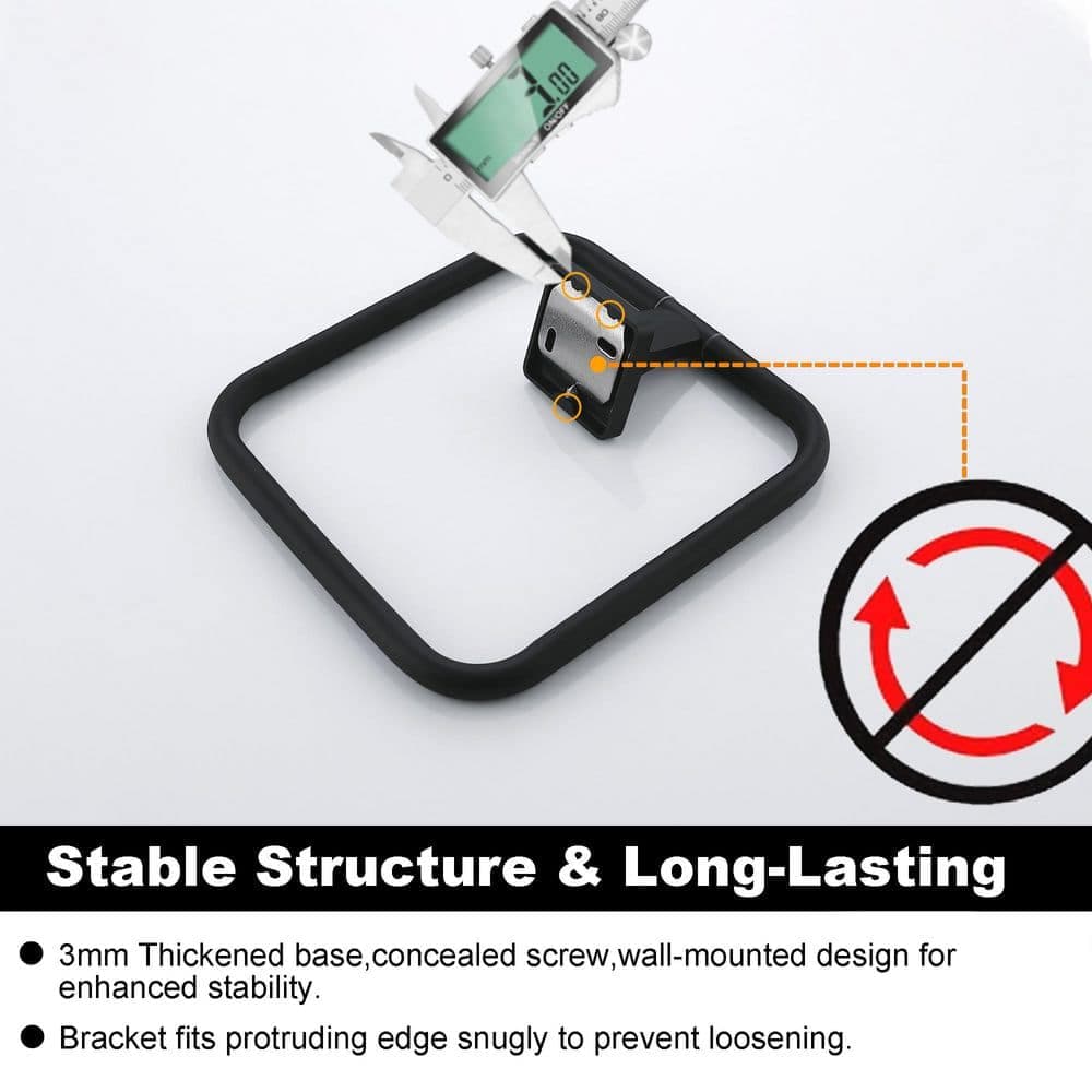 ruiling Bath Wall Mounted Towel Ring in Stainless Steel Matte Black-2 pack (3)
