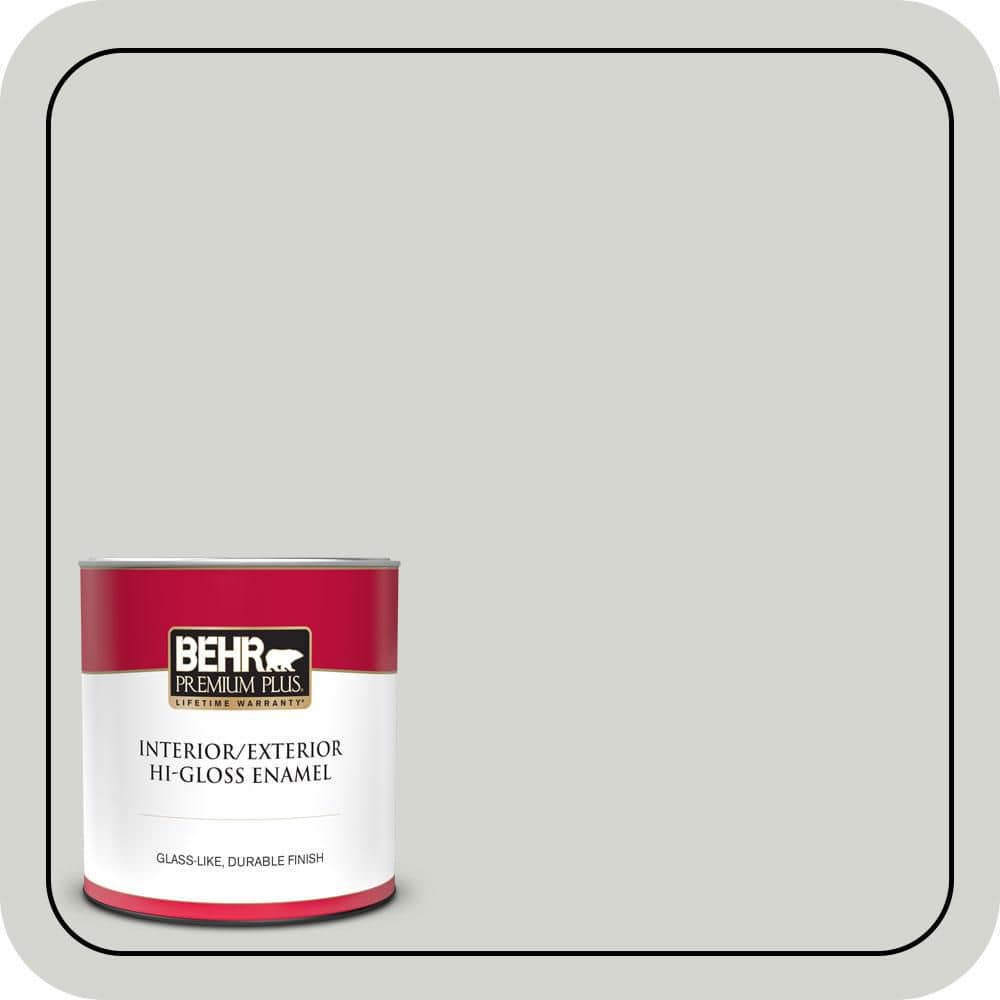 BEHR PREMIUM PLUS 1 qt. #T17-01 Close Knit Hi-Gloss Enamel Interior/Exterior Paint & Primer
