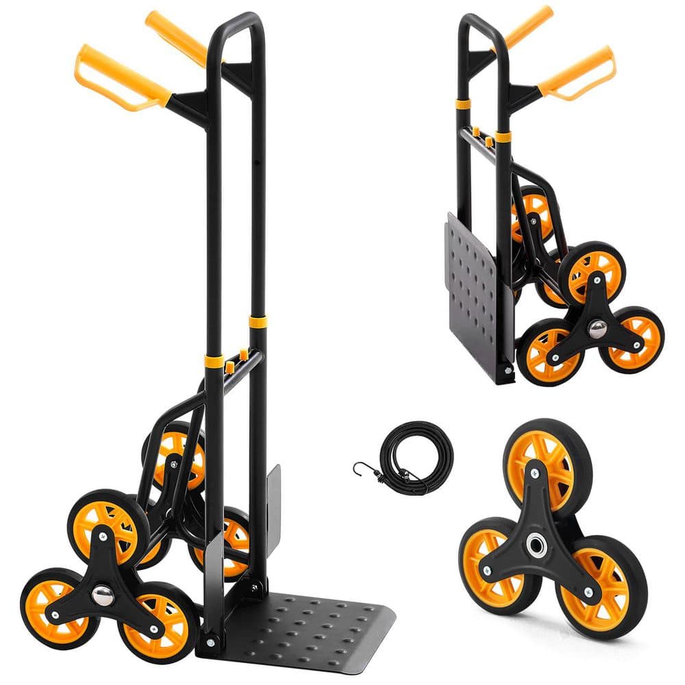 VEVOR Stair Climbing Cart, 440 lbs. Stair-Climbing Capacity, Heavy-Duty Folding Trolley Cart, Telescoping Handle, Hand Truck