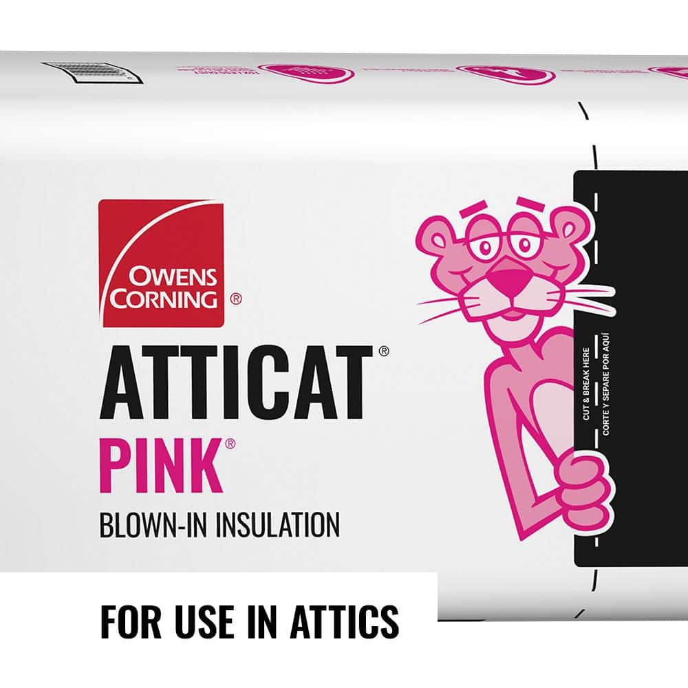 Owens Corning R-19 - R-60 AttiCat PINK Fiberglass Blown-in Insulation 27.5 lb (1 Bag) (3)