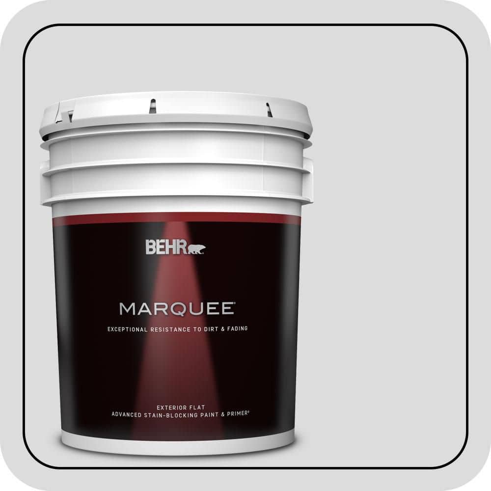 BEHR MARQUEE 5 gal. #N530-1 Pixel White Flat Exterior Paint & Primer
