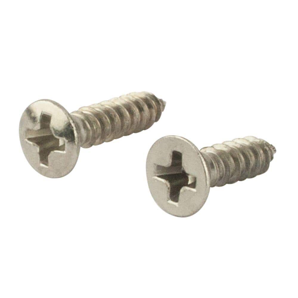 Everbilt Satin Nickel Phillips Head Cabinet Hinge Screw Set (10-Piece per Pack)
