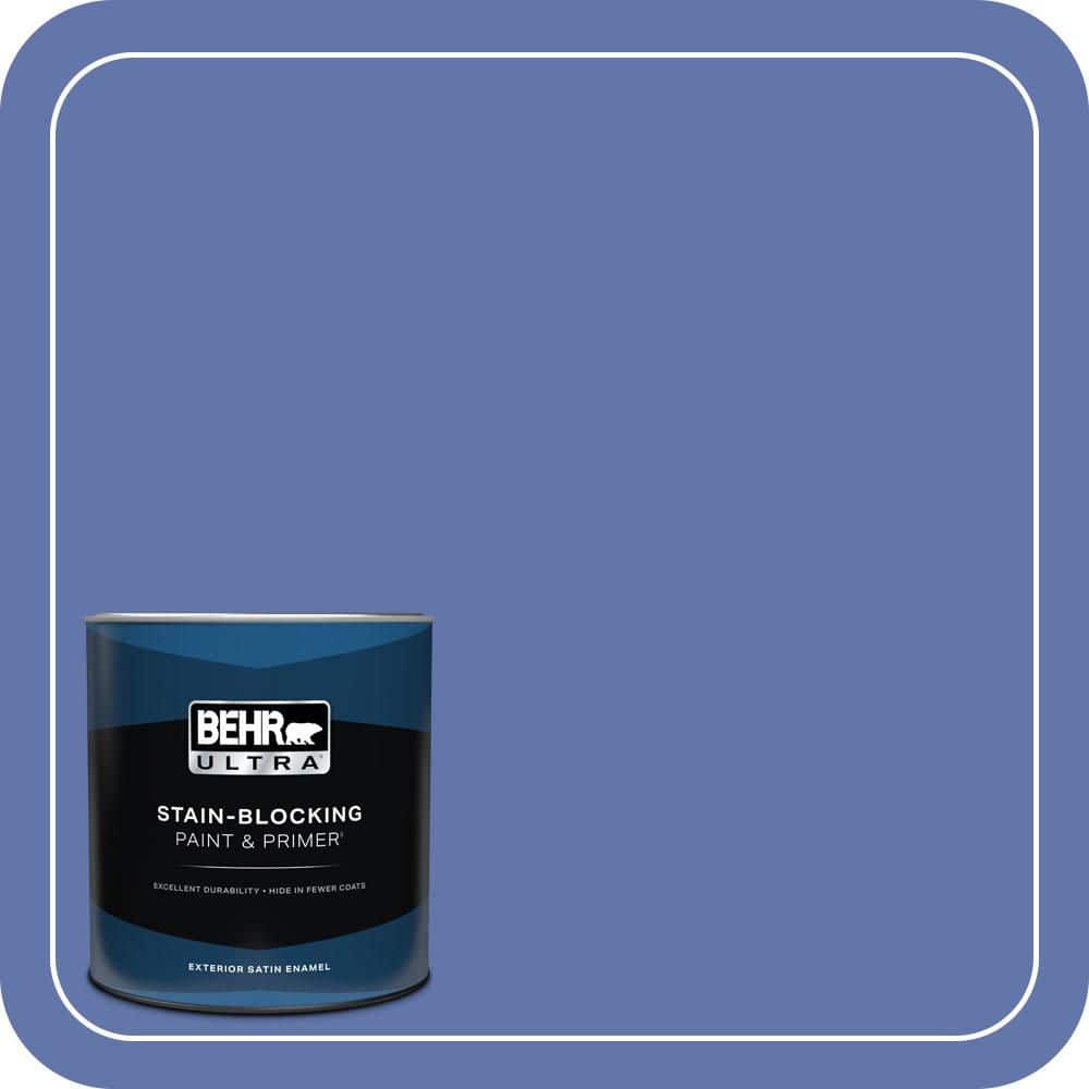 BEHR ULTRA 1 qt. #600B-6 Sudden Sapphire Satin Enamel Exterior Paint & Primer